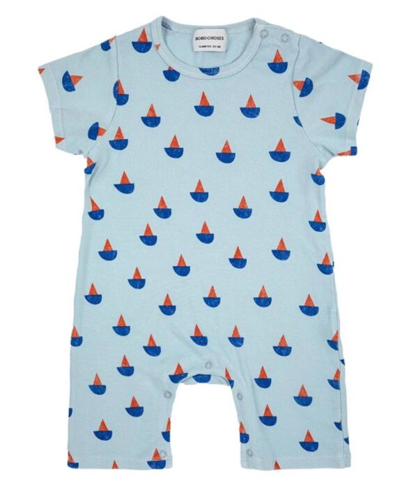 Printed Romper With Sailing Boats